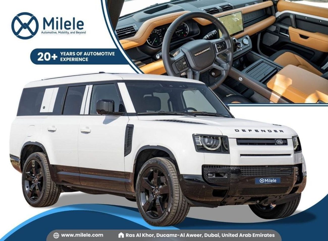 لاند روفر ديفندر 130 X-DYNAMIC SE P400 - FUJI WHITE WITH LEATHER PREMIUM INTERIOR